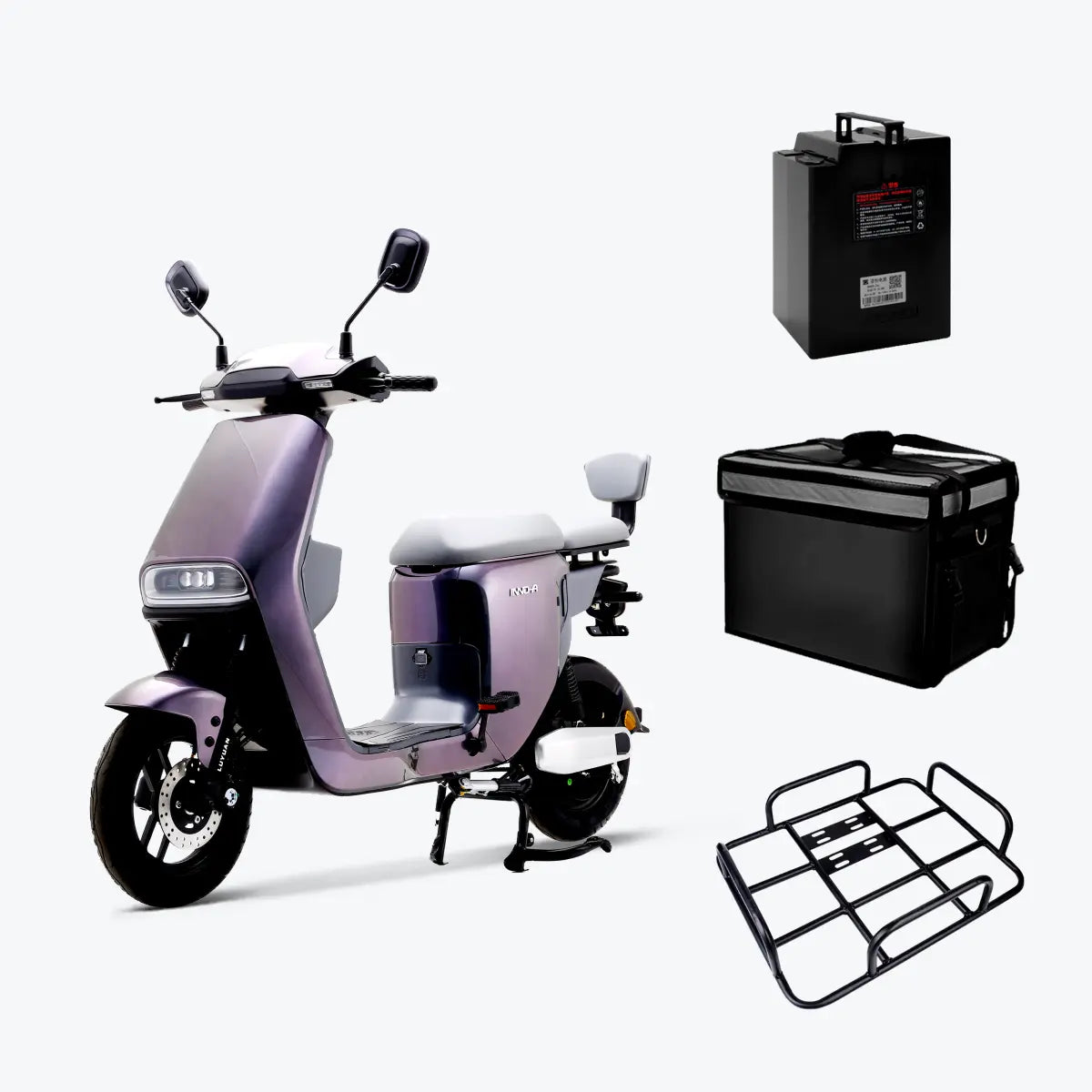 INNO Electric Moped Combo – Purple Model with Accessories Bundle