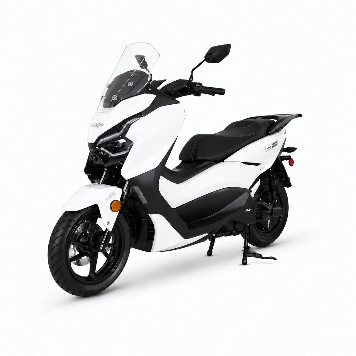 HMP FLASH 75 mph street-legal electric motorcycle in White, view 2