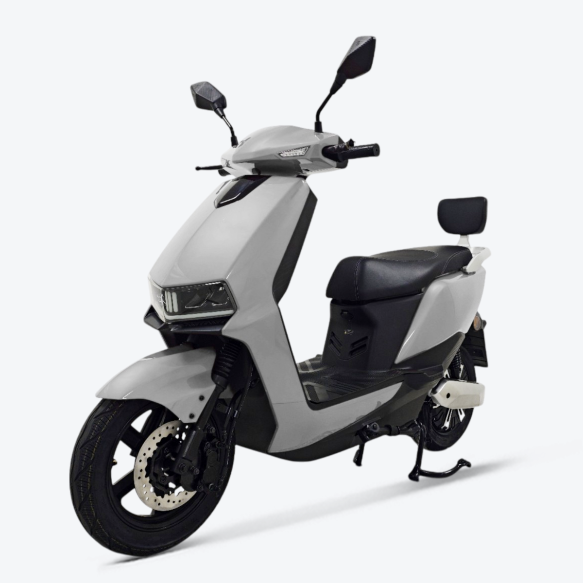 Lightning 3000 Electric Moped – Left Rear Angle – Silver