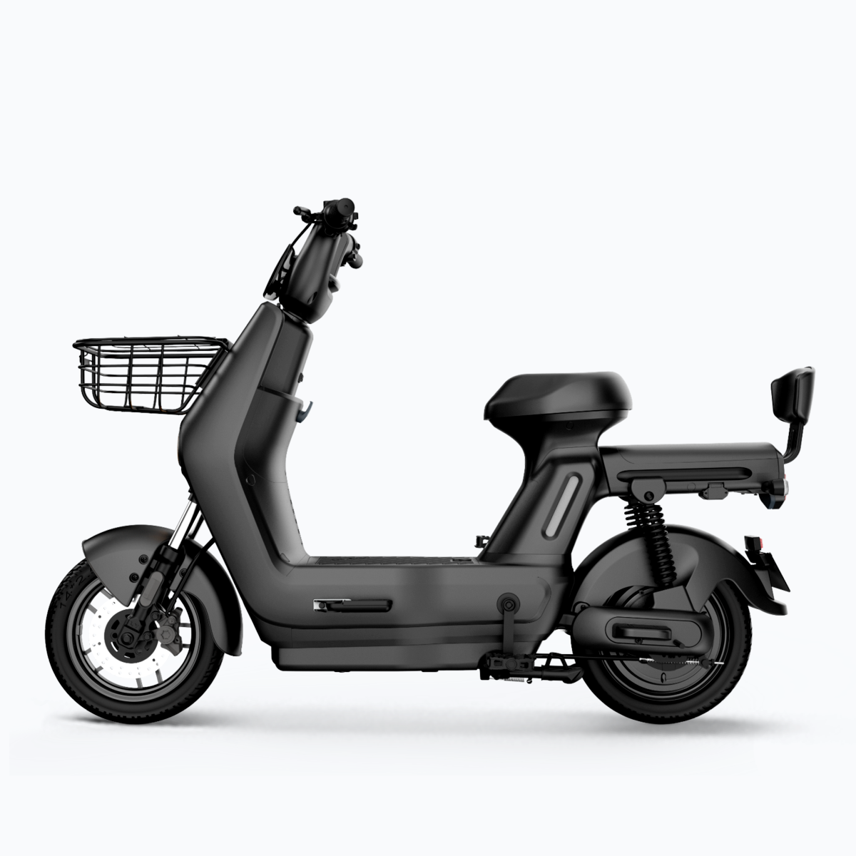 Liva 7 Electric Moped Bike – Left Side View – Black