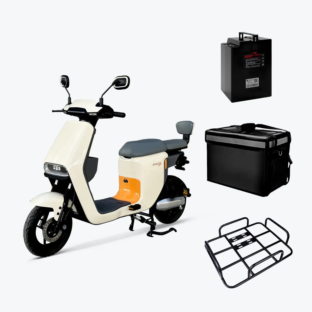 INNO Electric Moped Combo – Cream Model with Accessories Bundle