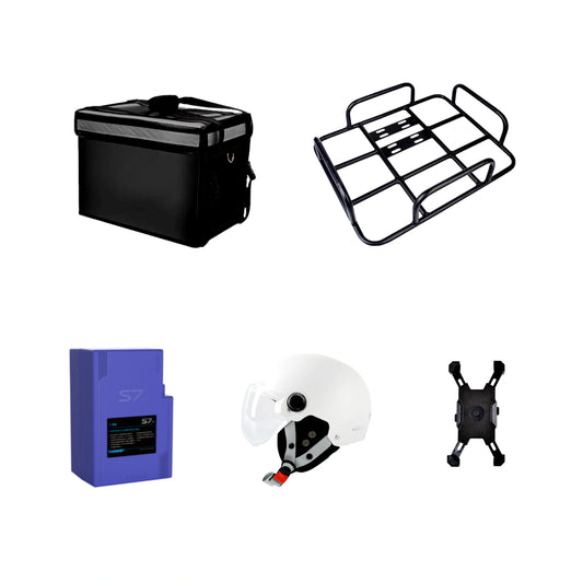 Takeaway Delivery Combo | Battery + Rack + Takeaway Bag + Phone Stand + Helmet